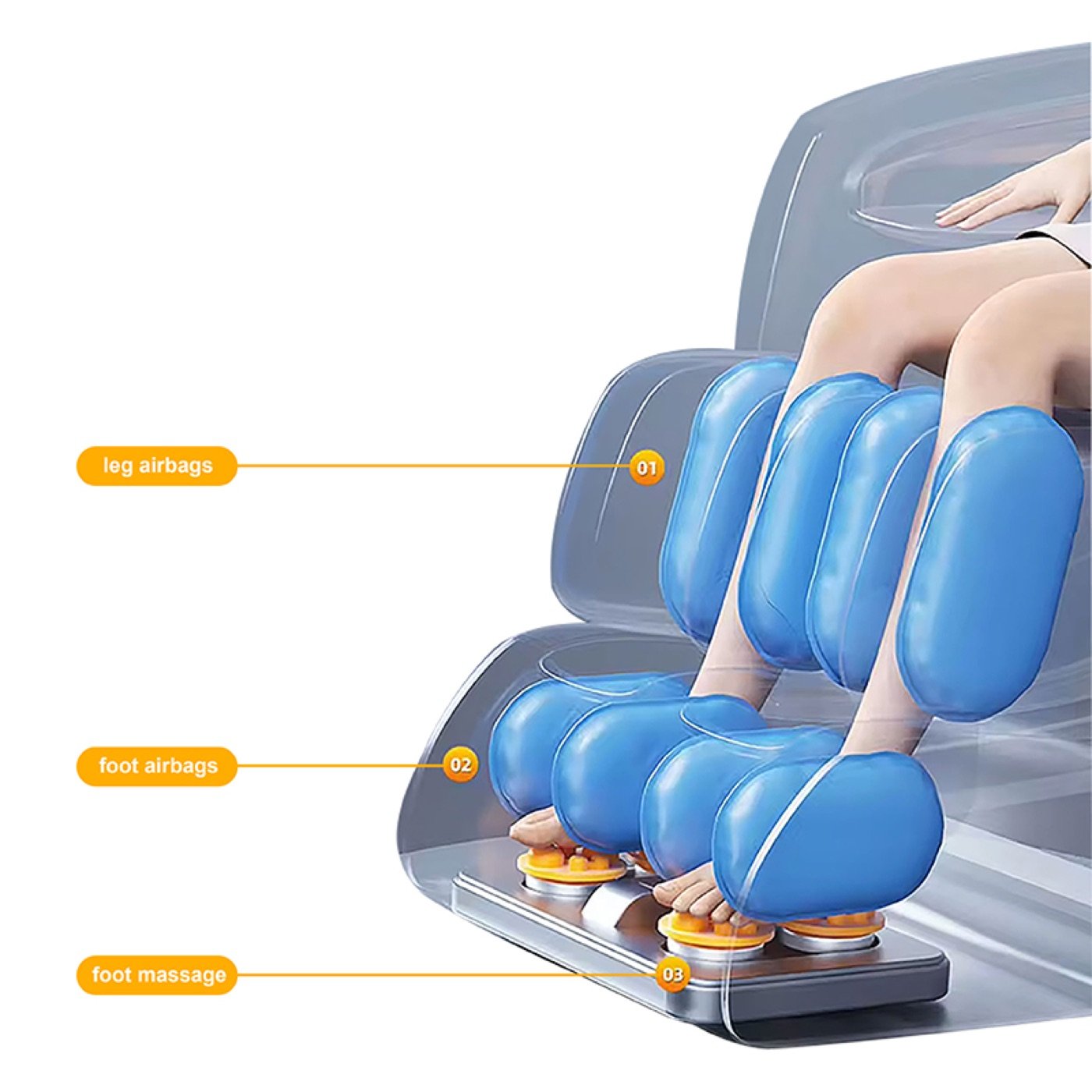 Zero Gravity Heat Foot Rollers Full Body Massage Chair — VD-A077